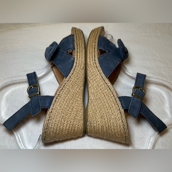 Born womens sandals espadrille suede leather‎ blue bow detail comfortable cute 7 - Picture 2 of 10